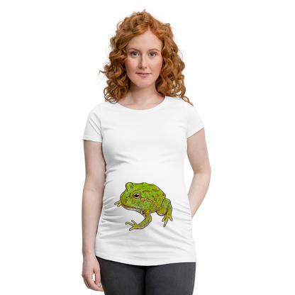 Frauen Schwangerschafts-T-Shirt Ceratophrys cranwelli Peppermint Blue - weiß