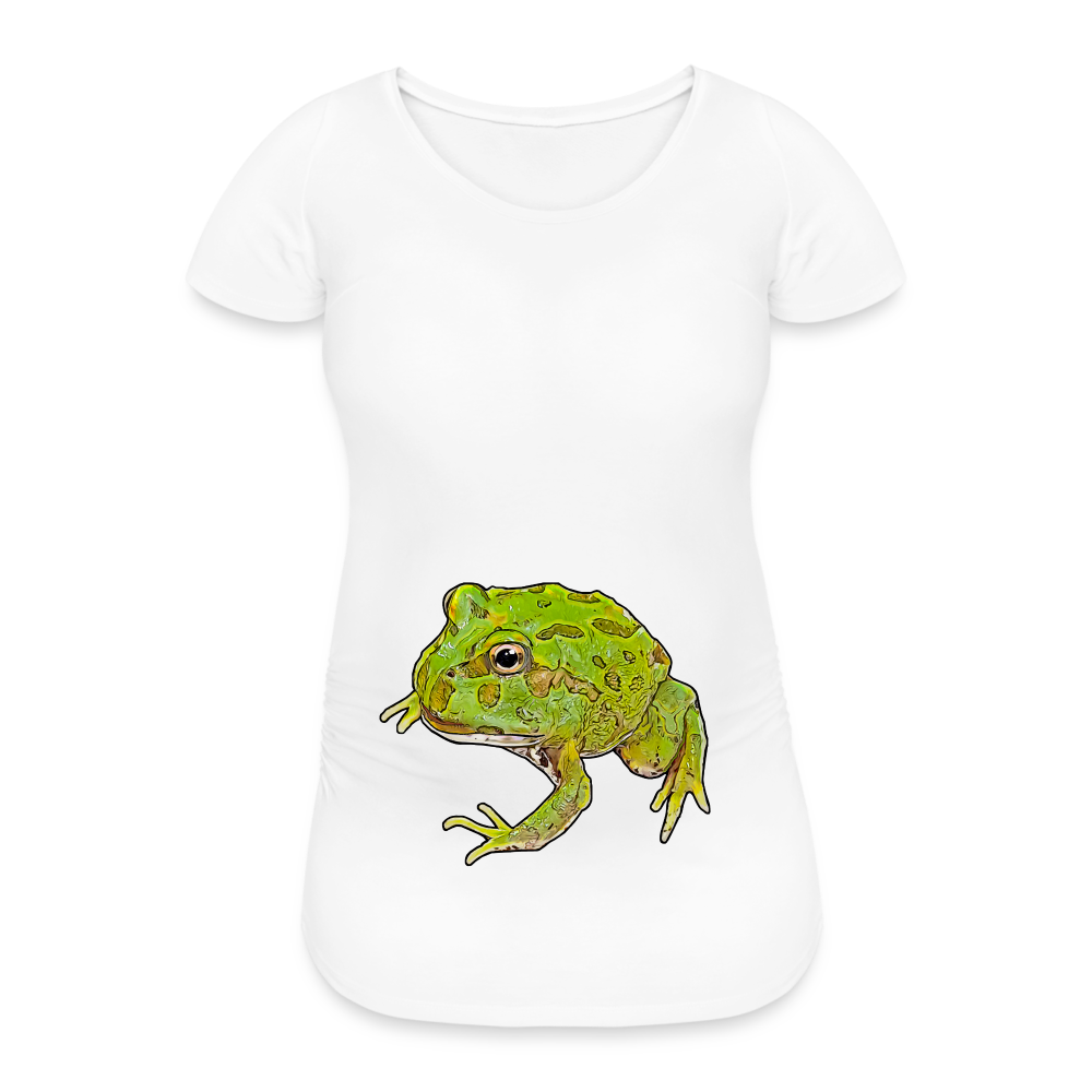 Frauen Schwangerschafts-T-Shirt Ceratophrys cranwelli Peppermint Blue - weiß