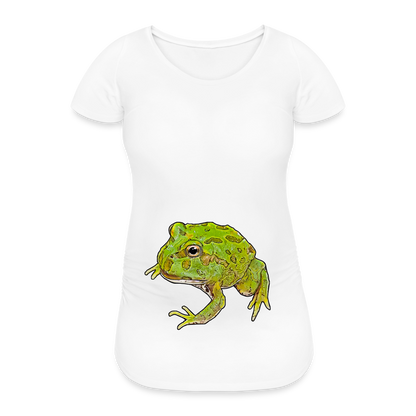 Frauen Schwangerschafts-T-Shirt Ceratophrys cranwelli Peppermint Blue - weiß
