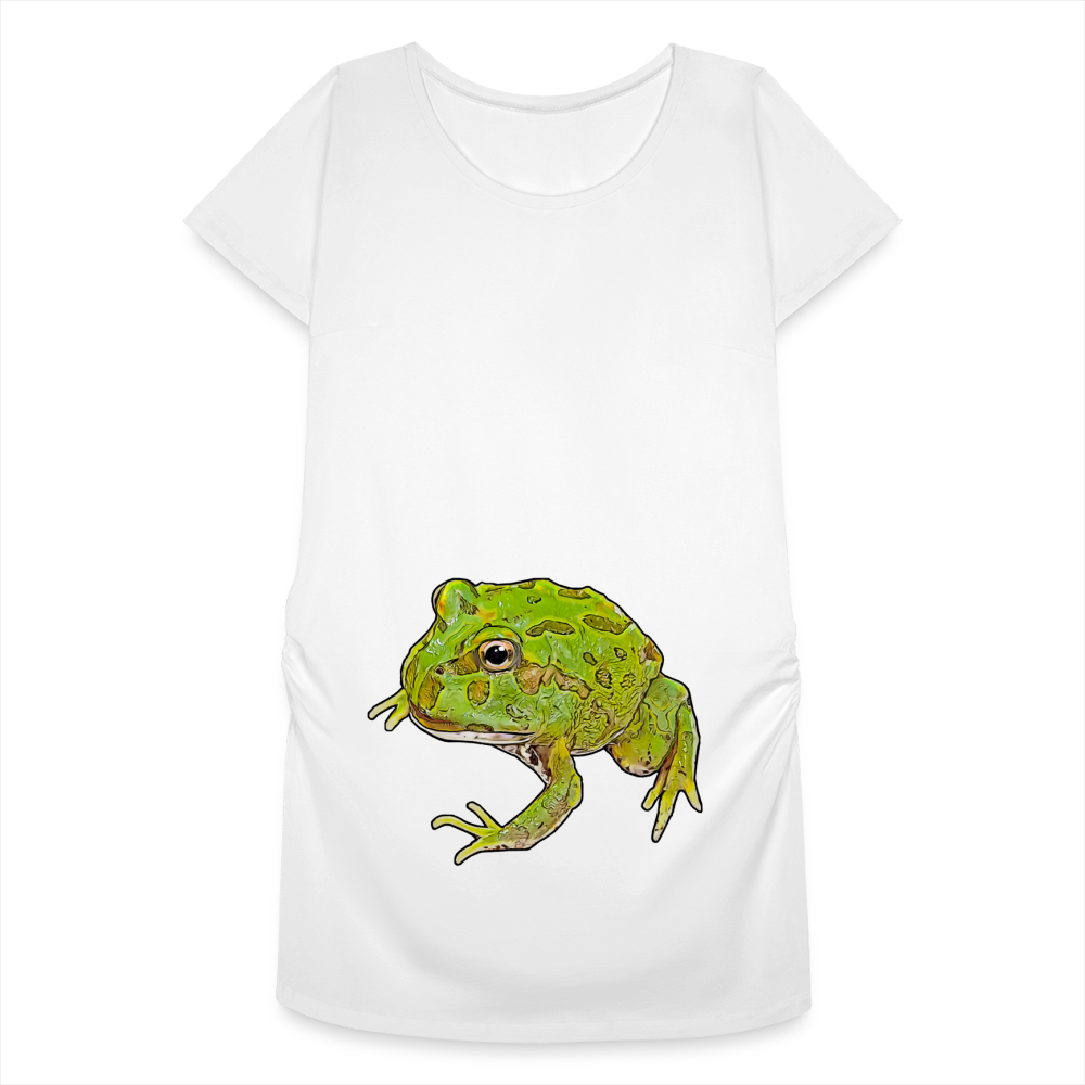Frauen Schwangerschafts-T-Shirt Ceratophrys cranwelli Peppermint Blue - weiß