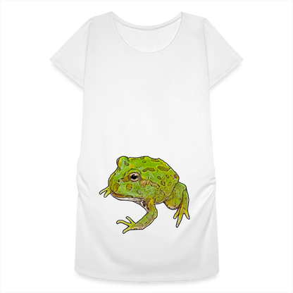 Frauen Schwangerschafts-T-Shirt Ceratophrys cranwelli Peppermint Blue - weiß