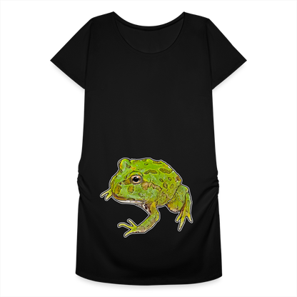 Frauen Schwangerschafts-T-Shirt Ceratophrys cranwelli Peppermint Blue - Schwarz