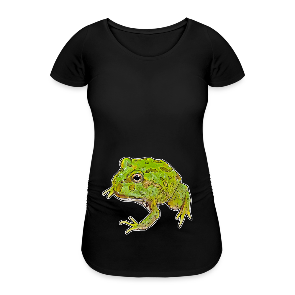 Frauen Schwangerschafts-T-Shirt Ceratophrys cranwelli Peppermint Blue - Schwarz