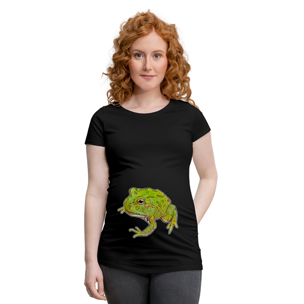 Frauen Schwangerschafts-T-Shirt Ceratophrys cranwelli Peppermint Blue - Schwarz