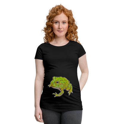 Frauen Schwangerschafts-T-Shirt Ceratophrys cranwelli Peppermint Blue - Schwarz