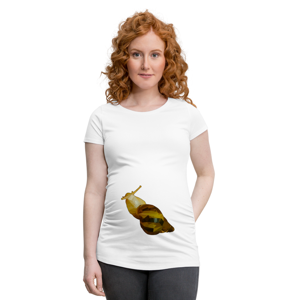 Frauen Schwangerschafts-T-Shirt Achatina reticulata Low Poly - weiß