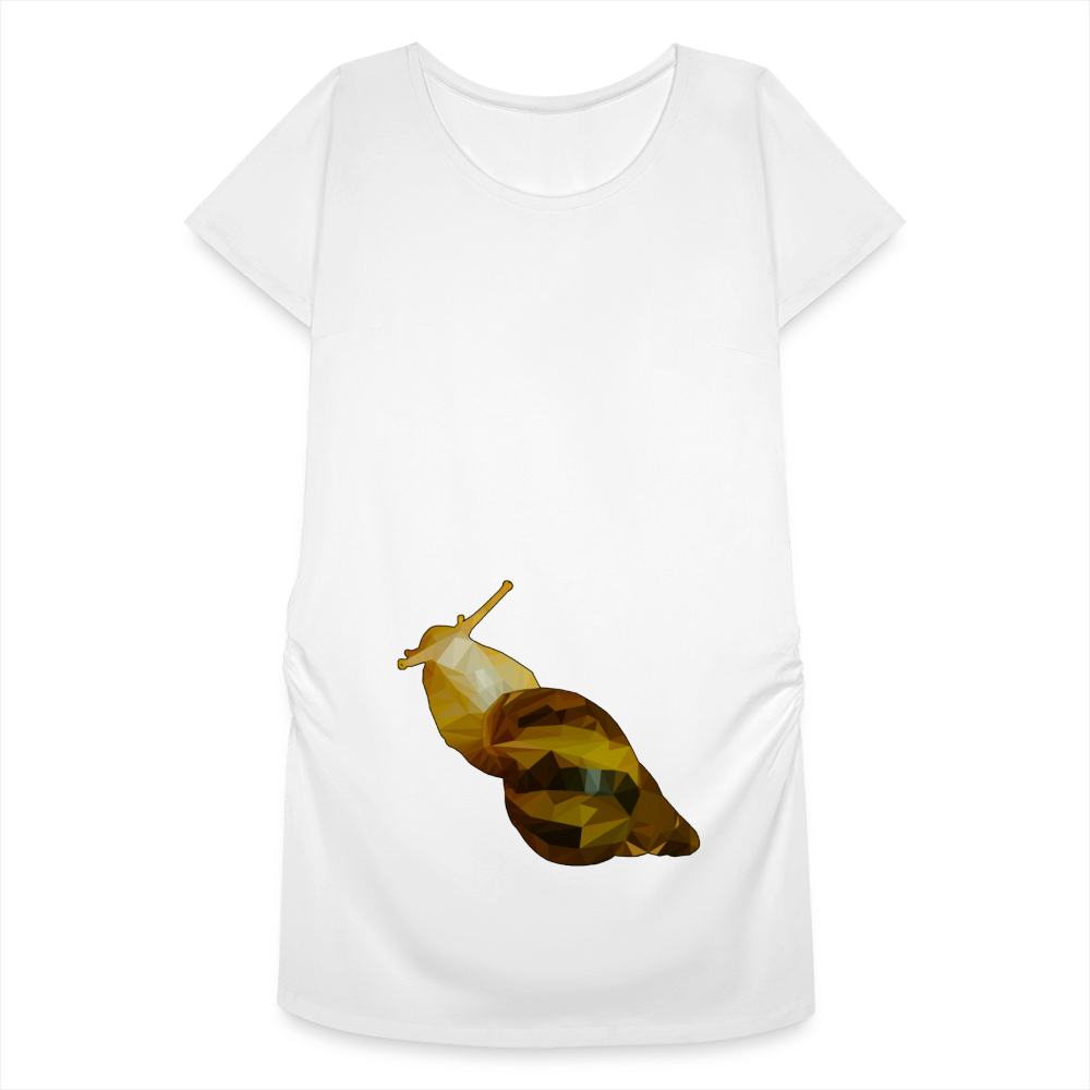 Frauen Schwangerschafts-T-Shirt Achatina reticulata Low Poly - weiß