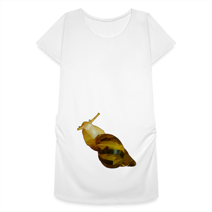Frauen Schwangerschafts-T-Shirt Achatina reticulata Low Poly - weiß