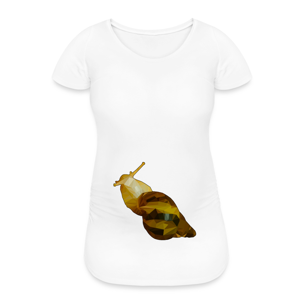 Frauen Schwangerschafts-T-Shirt Achatina reticulata Low Poly - weiß