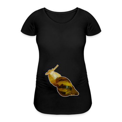Frauen Schwangerschafts-T-Shirt Achatina reticulata Low Poly - Schwarz