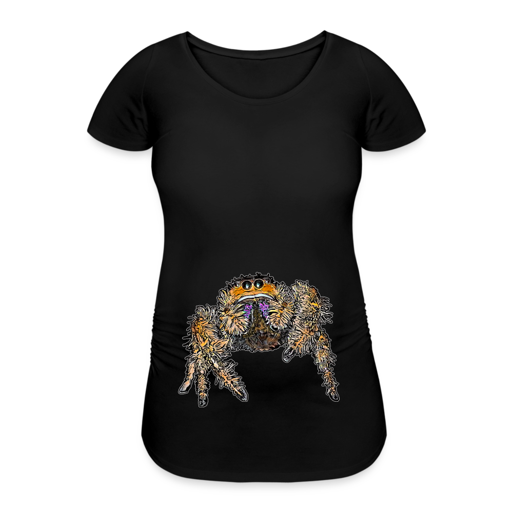 Frauen Schwangerschafts-T-Shirt Phidippus regius Everglades female - Schwarz