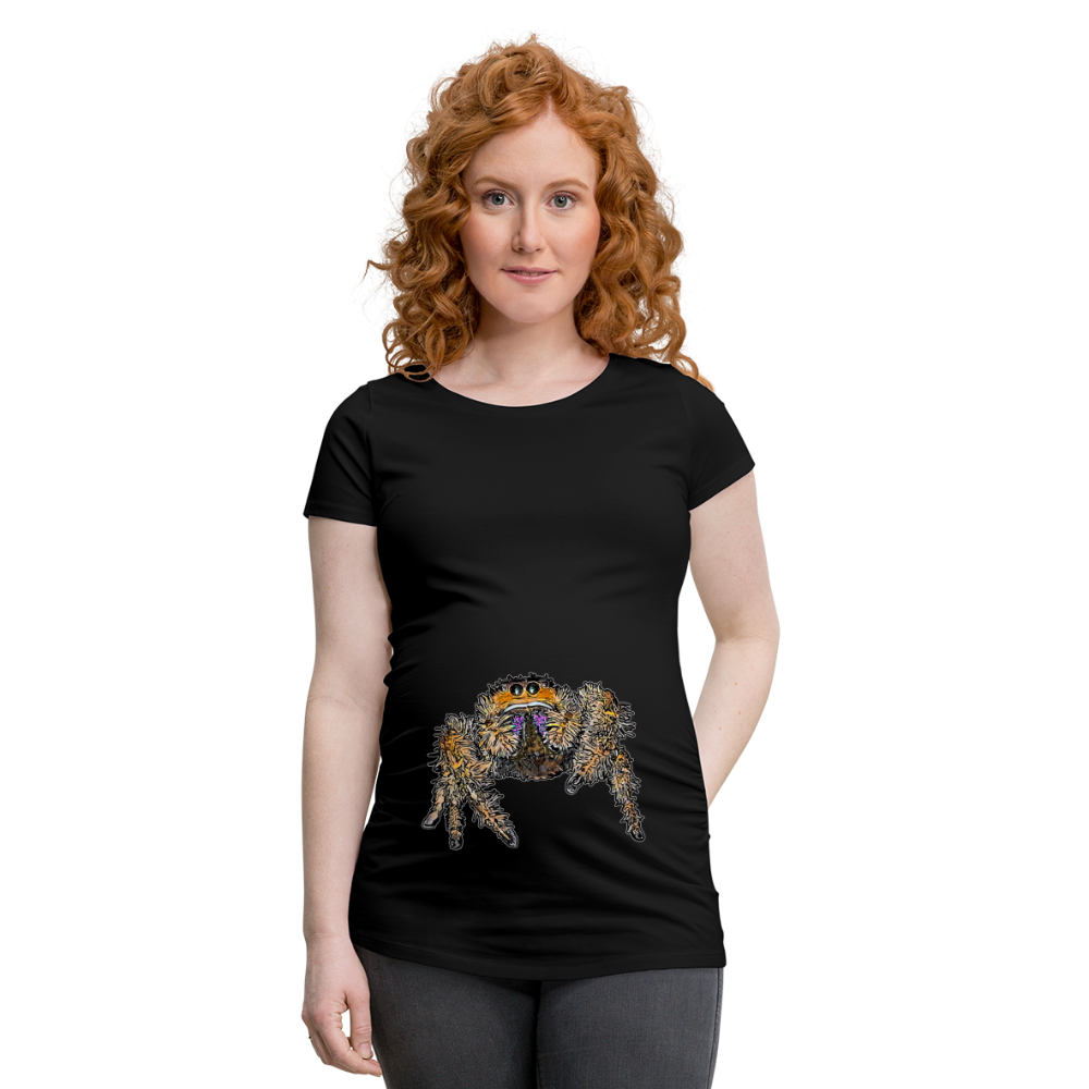 Frauen Schwangerschafts-T-Shirt Phidippus regius Everglades female - Schwarz