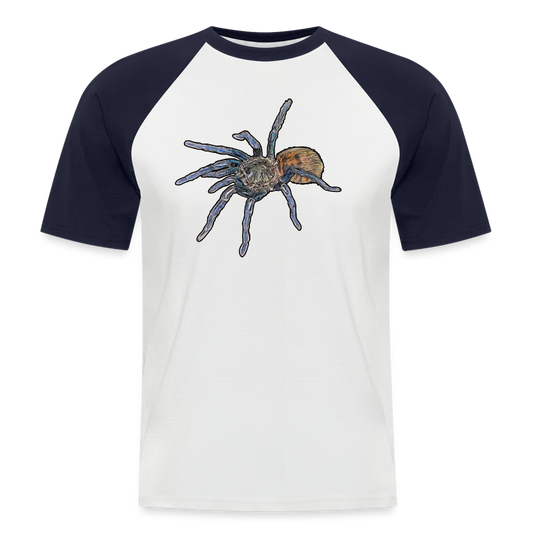 Männer Baseball-T-Shirt Chromatopelma cyaneopubescens - Weiß/Navy