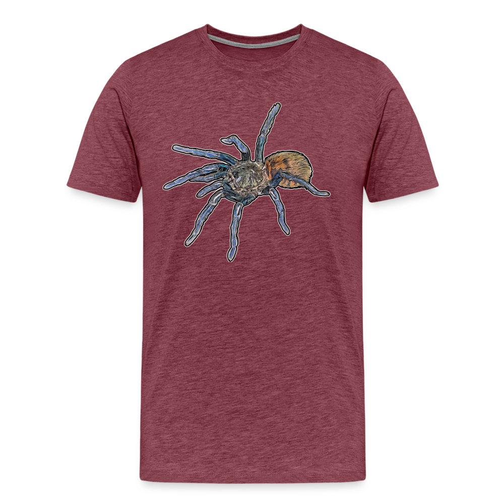 Männer Basic T-Shirt Chromatopelma cyaneopubescens - Bordeauxrot meliert