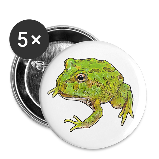Buttons mittel 32 mm (5er Pack) Ceratophrys cranwelli Peppermint Blue - weiß