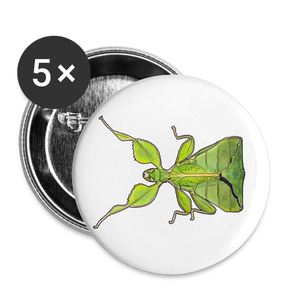 Buttons groß 56 mm (5er Pack) Phyllium philippinicum female - weiß