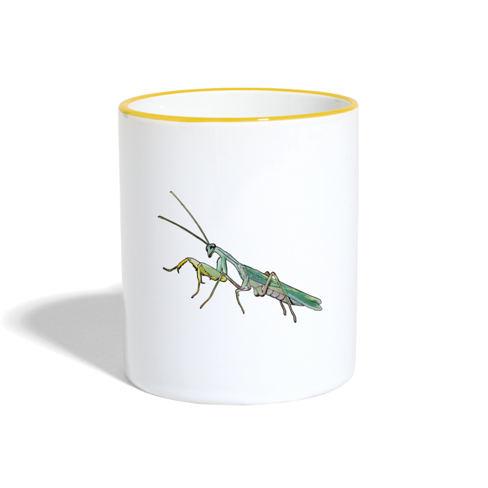 Tasse farbig Sphodromantis lineola male - Weiß/Gelb