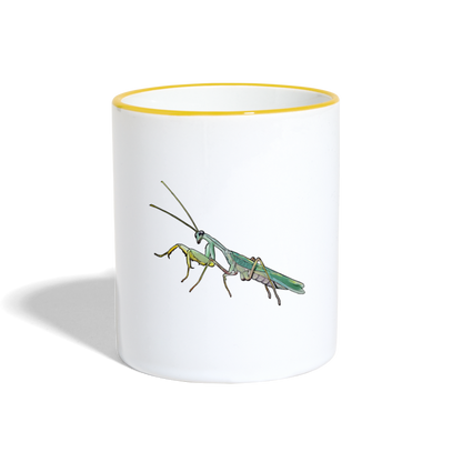 Tasse farbig Sphodromantis lineola male - Weiß/Gelb