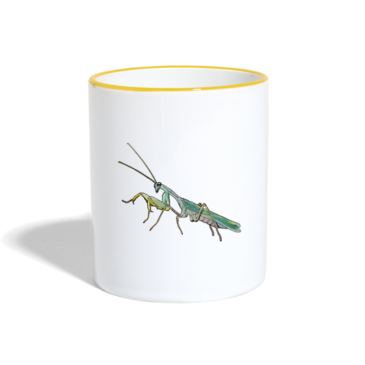 Tasse farbig Sphodromantis lineola male - Weiß/Gelb