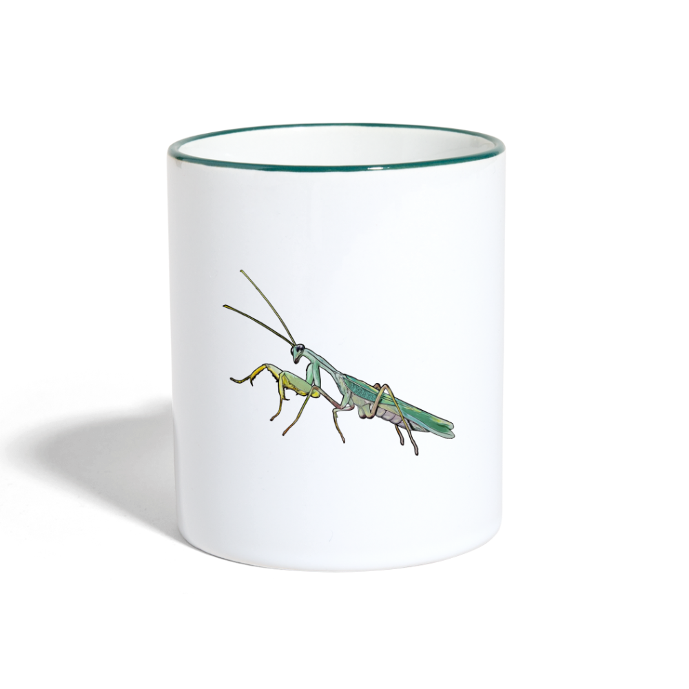 Tasse farbig Sphodromantis lineola male - Weiß/Dunkelgrün