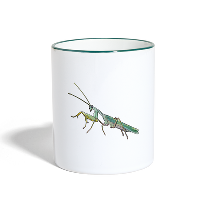 Tasse farbig Sphodromantis lineola male - Weiß/Dunkelgrün
