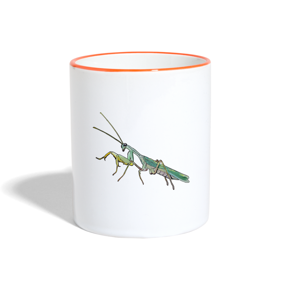 Tasse farbig Sphodromantis lineola male - Weiß/Orange