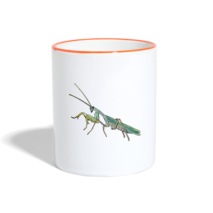 Tasse farbig Sphodromantis lineola male - Weiß/Orange