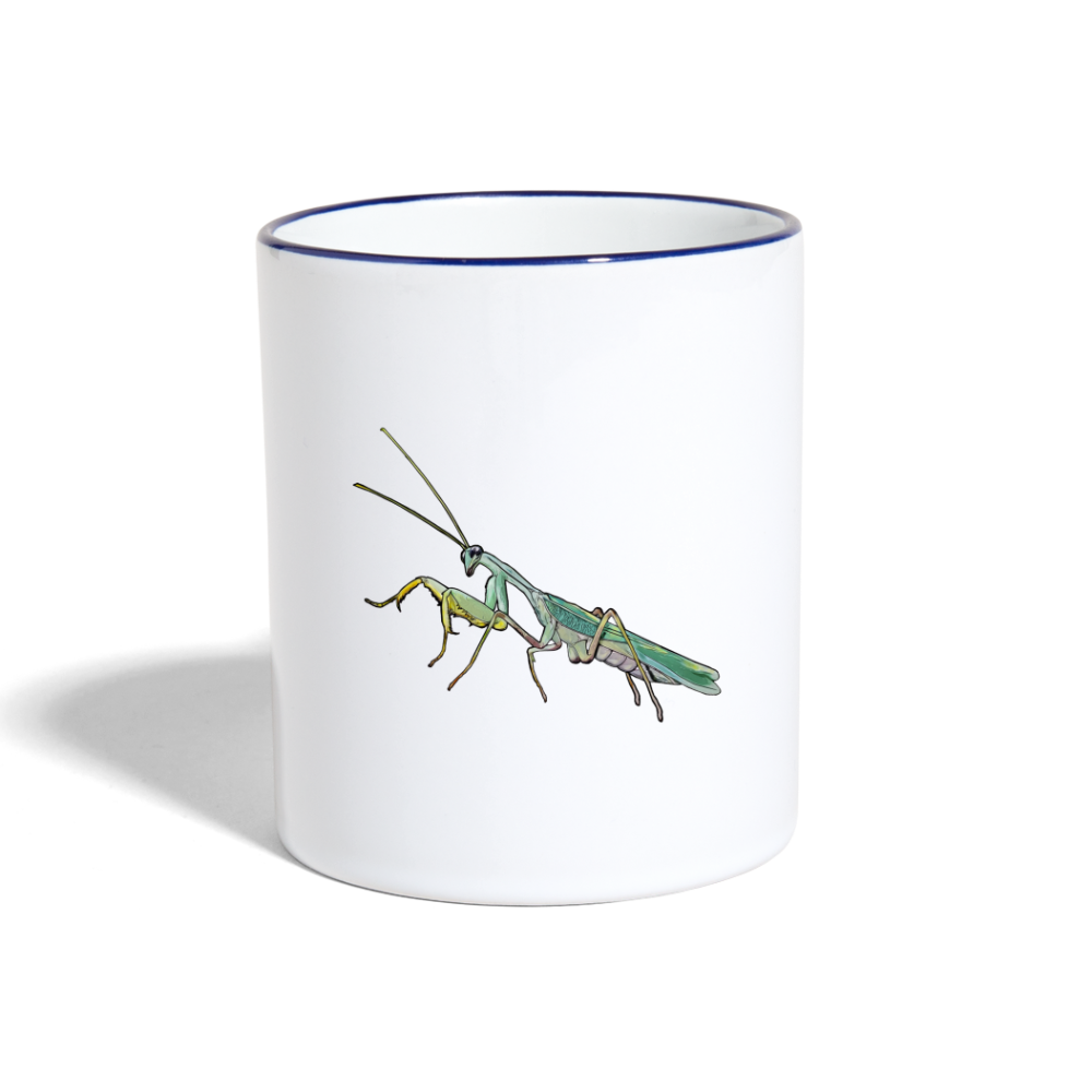 Tasse farbig Sphodromantis lineola male - Weiß/Kobaltblau