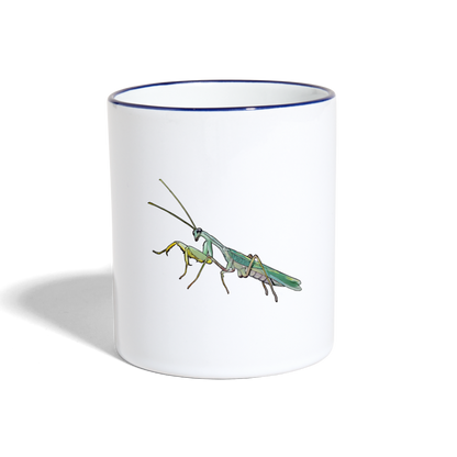 Tasse farbig Sphodromantis lineola male - Weiß/Kobaltblau