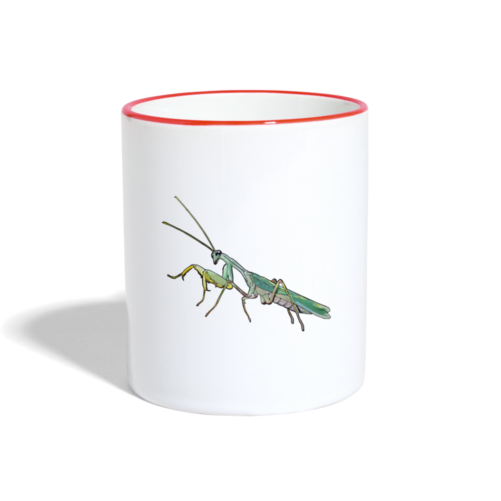 Tasse farbig Sphodromantis lineola male - Weiß/Rot