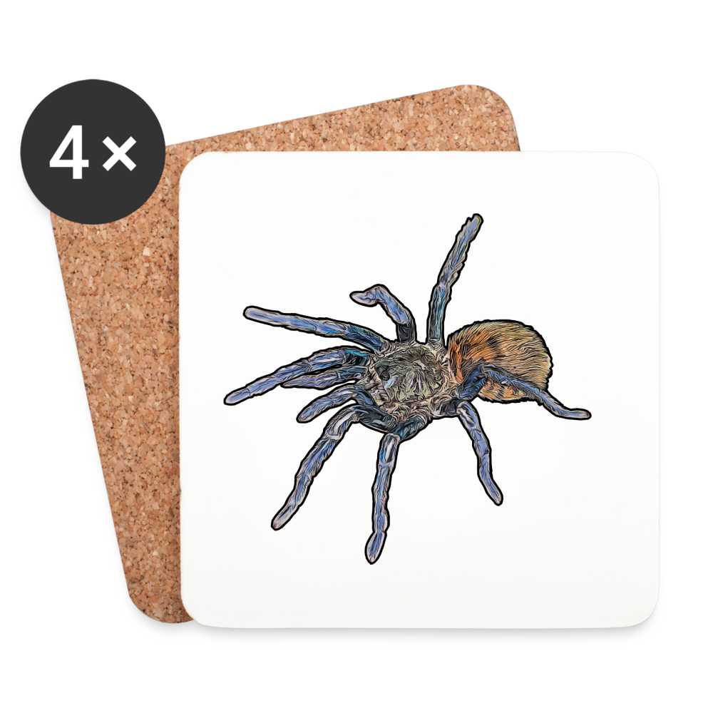 Untersetzer 4er Set Chromatopelma cyaneopubescens - weiß