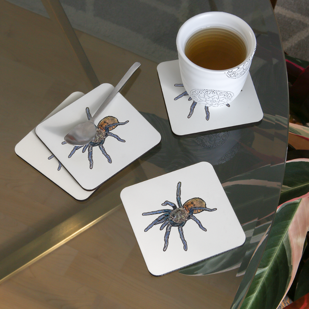 Untersetzer 4er Set Chromatopelma cyaneopubescens - weiß