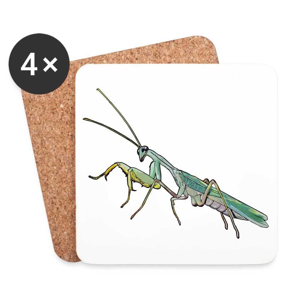 Untersetzer 4er Set Sphodromantis lineola male - weiß