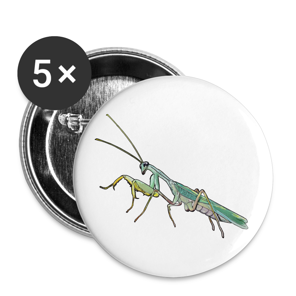 Buttons klein 25 mm (5er Pack) Sphodromantis lineola male - weiß