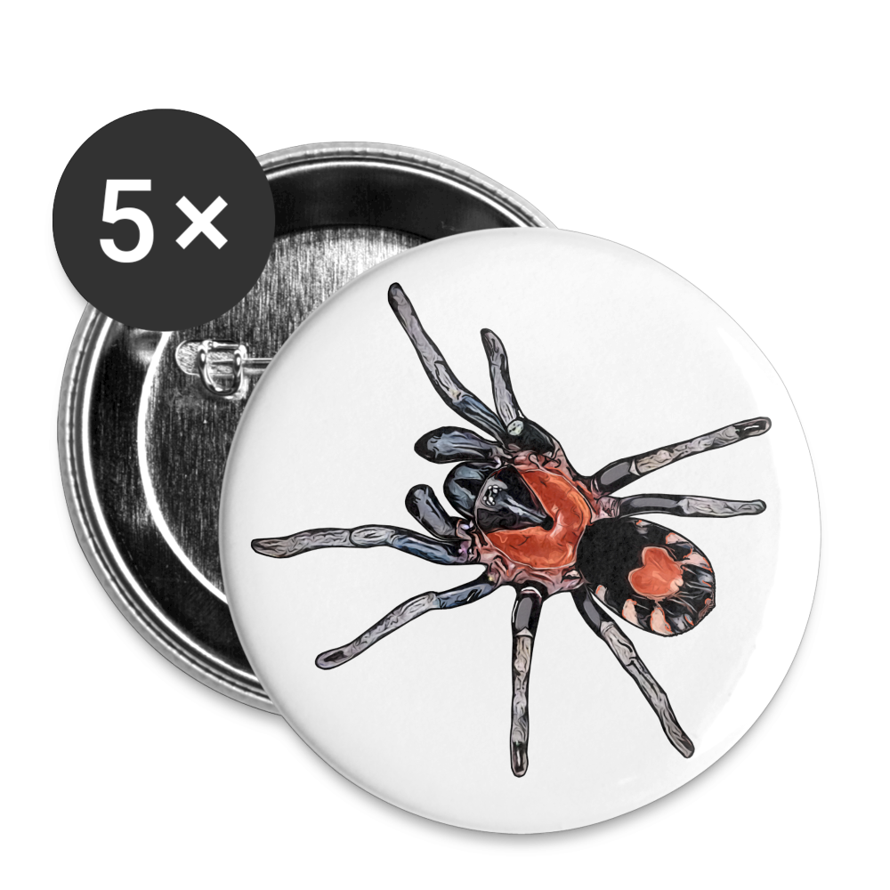 Buttons klein 25 mm (5er Pack) Cyriocosmus elegans - weiß