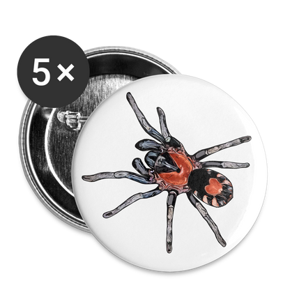 Buttons klein 25 mm (5er Pack) Cyriocosmus elegans - weiß