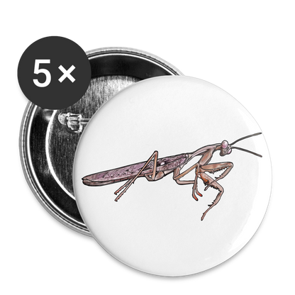 Buttons groß 56 mm (5er Pack) Rhombodera kirbyi male - weiß
