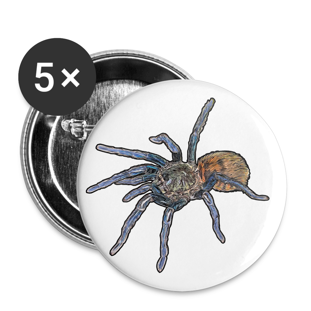 Buttons mittel 32 mm (5er Pack) Chromatopelma cyaneopubescens - weiß