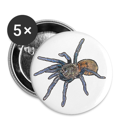 Buttons groß 56 mm (5er Pack) Chromatopelma cyaneopubescens - weiß