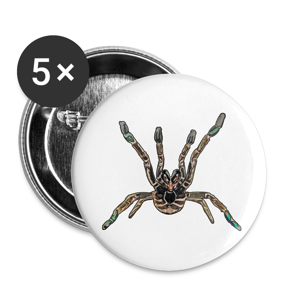 Buttons mittel 32 mm (5er Pack) Pterinochilus murinus tcf - weiß