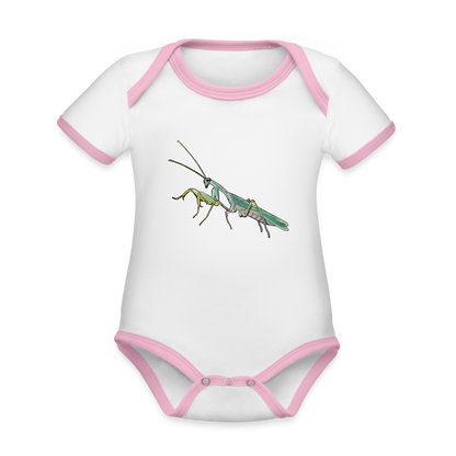 Baby Kontrastbody kurz Sphodromantis lineola male - Weiß/Rose