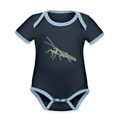 Baby Kontrastbody kurz Sphodromantis lineola male - Navy/Himmelblau