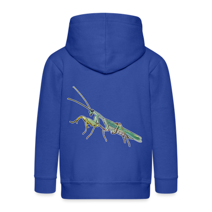 Kinder/ Teenager Zip-Hoodie Sphodromantis lineola male - Royalblau