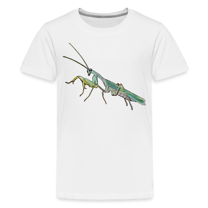 Teenager Basic T-Shirt Sphodromantis lineola male - weiß