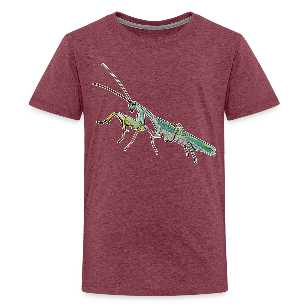 Teenager Basic T-Shirt Sphodromantis lineola male - Bordeauxrot meliert