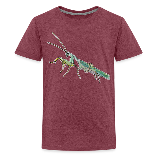Teenager Basic T-Shirt Sphodromantis lineola male - Bordeauxrot meliert