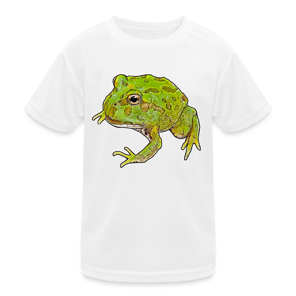 Kinder Funktions-T-Shirt Ceratophrys cranwelli Peppermint Blue - weiß