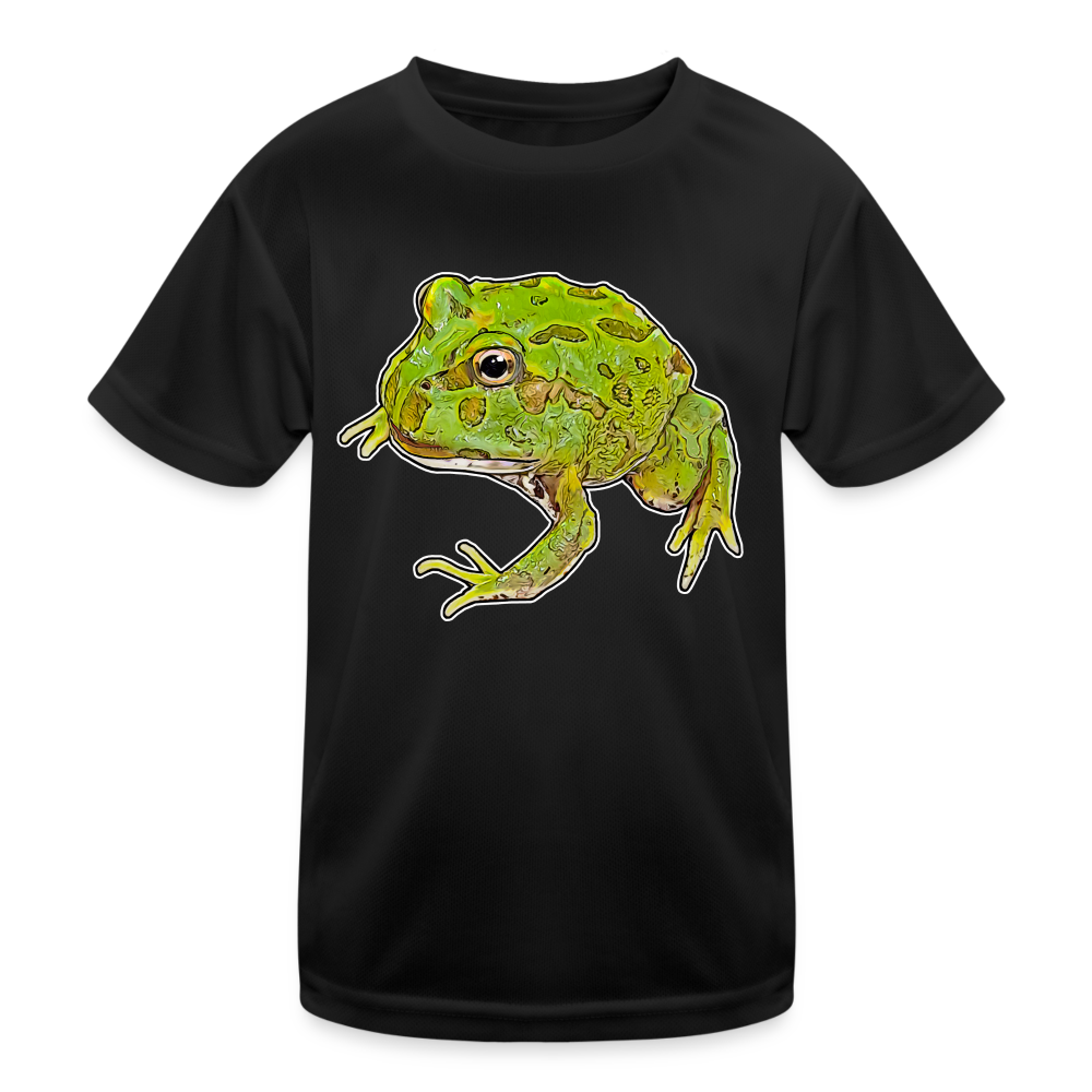 Kinder Funktions-T-Shirt Ceratophrys cranwelli Peppermint Blue - Schwarz