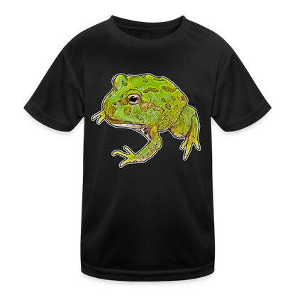 Kinder Funktions-T-Shirt Ceratophrys cranwelli Peppermint Blue - Schwarz