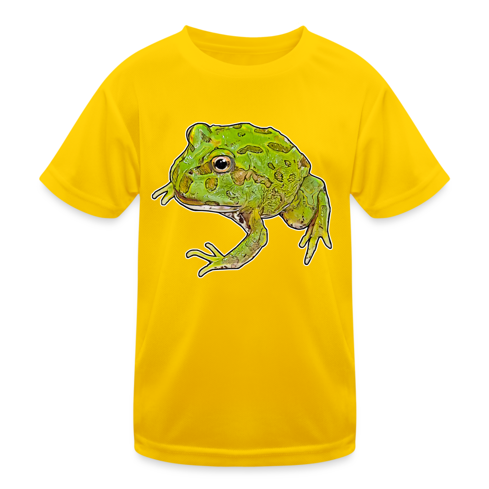 Kinder Funktions-T-Shirt Ceratophrys cranwelli Peppermint Blue - Eigelb